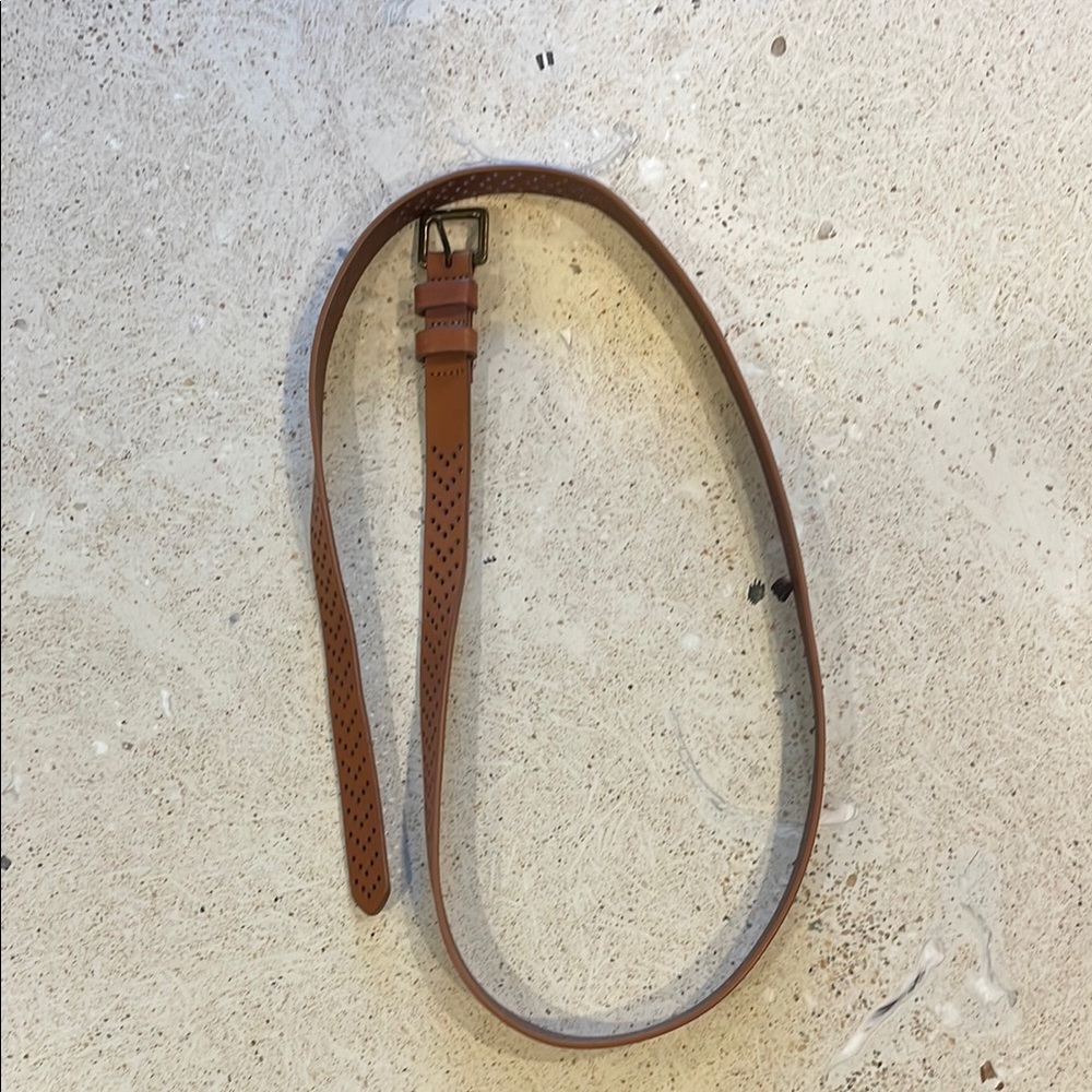 J Crew Perforated Brown Leather Belt - Picture 4 of 6